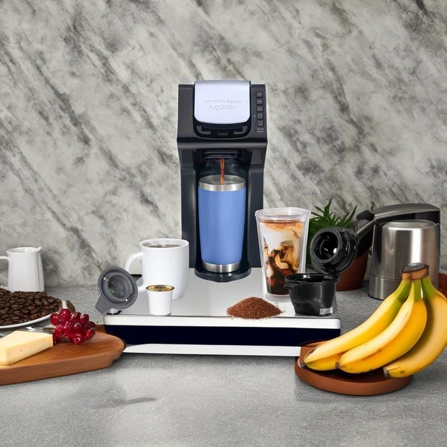 Alt view image 5 of 7 - Hamilton Beach Gen 4 FlexBrew Single-Serve Hot & Iced Coffee Maker | Uses Pod Packs or Grounds | 4 Fast Brewing Cup Size Options |50 oz. Removable Reservoir | Black