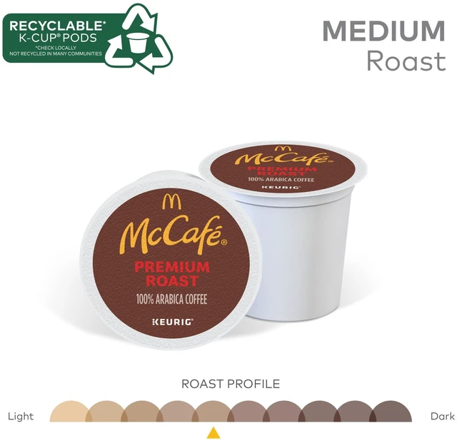 Alt view image 4 of 7 - McCafe Premium Roast Medium Roast Coffee, K-Cup Pods, 96 Count | Rich Aroma Smooth Body and Clean Finish, Responsibly Sourced, Compatible with all Keurig Brewers, 4 Packs of 24