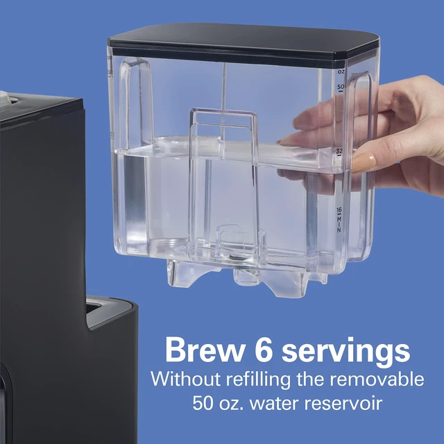 Alt view image 6 of 7 - Hamilton Beach Gen 4 FlexBrew Single-Serve Hot & Iced Coffee Maker | Uses Pod Packs or Grounds | 4 Fast Brewing Cup Size Options |50 oz. Removable Reservoir | Black