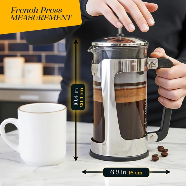 Alt view image 2 of 7 - ESPRO P5 French Press Coffee Maker, 32oz, Polished, Double Filter Press | Grit-Free Coffee Press, Thicker Borosilicate Heat Resistant Glass french press, Tea Press, Easy Coffee Brewer, Tea Brewer