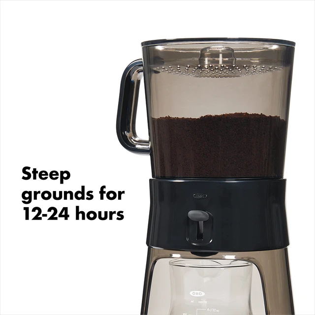 Alt view image 4 of 7 - OXO Brew Cold Brew Coffee Maker | OXO Good Grips Cold Brew Coffee Maker 32 oz, Iced Coffee Maker with Carafe, Brews Cold Brew Concentrate