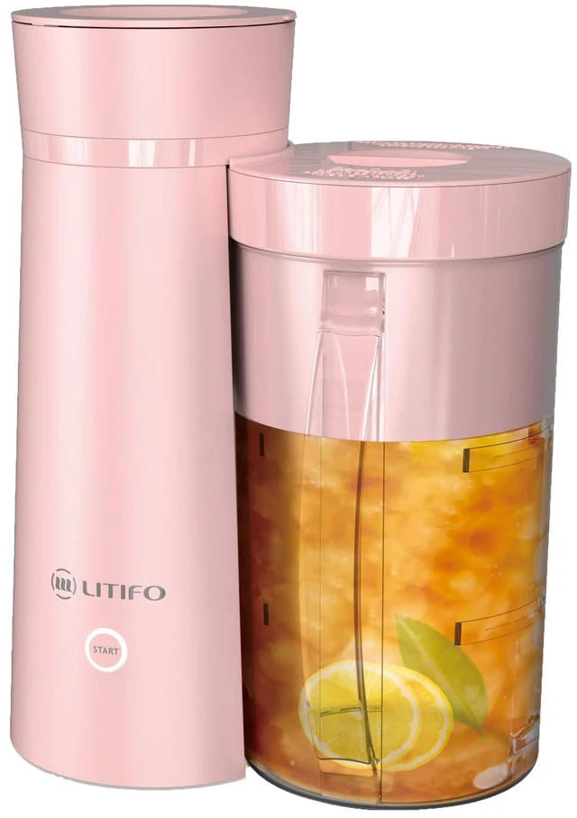 Main image of LITIFO Iced Tea Maker and Iced Coffee Maker Brewing System with 2-quart Pitcher, Perfect For Fruit Infused Tea, Lemonade, Flavored Water (Pink)