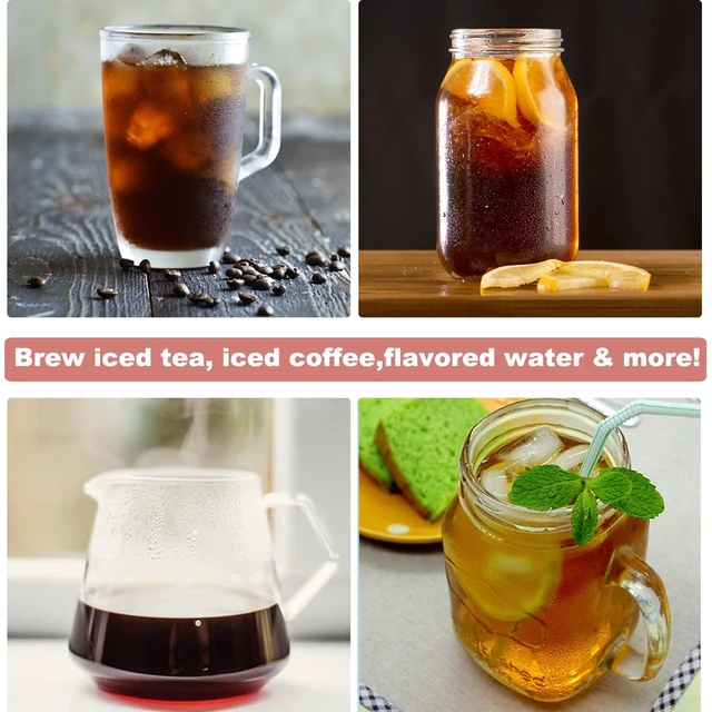 Alt view image 6 of 6 - LITIFO Iced Tea Maker and Iced Coffee Maker Brewing System with 2-quart Pitcher, Perfect For Fruit Infused Tea, Lemonade, Flavored Water (Pink)