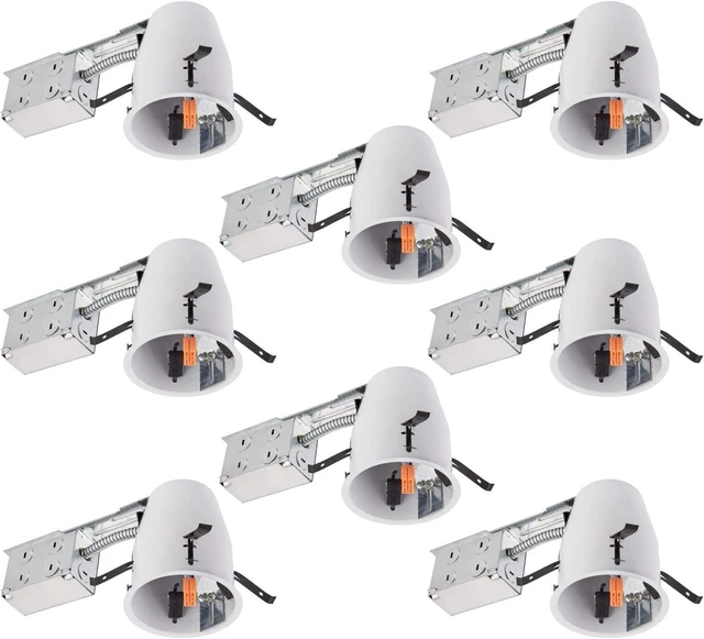Main image of LUMINOSUM 4 Inch Remodel Recessed Lighting Housing IC Rated UL-Listed 8Pack | Air Tight Ceiling Can with J-Box, TP24 Connector and E26 Socket, Easy Install