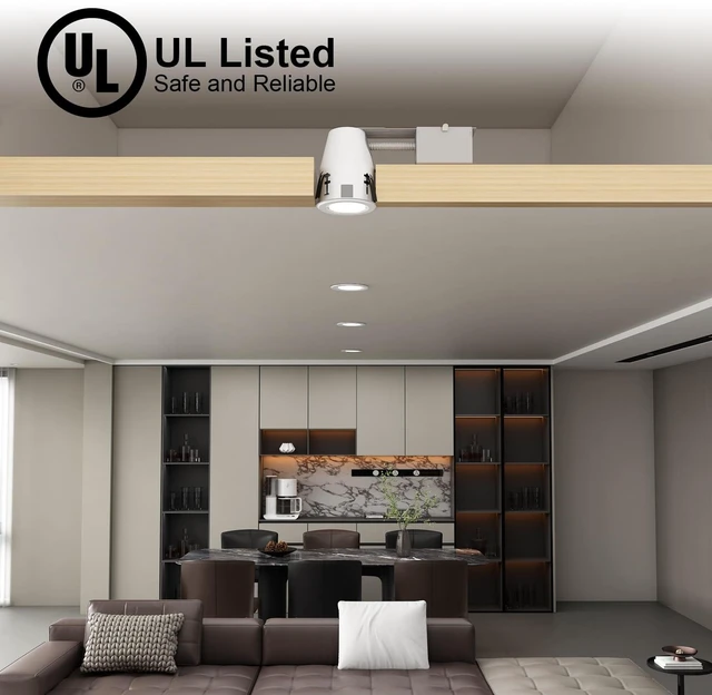 Alt view image 5 of 7 - LUMINOSUM 4 Inch Remodel Recessed Lighting Housing IC Rated UL-Listed 8Pack | Air Tight Ceiling Can with J-Box, TP24 Connector and E26 Socket, Easy Install