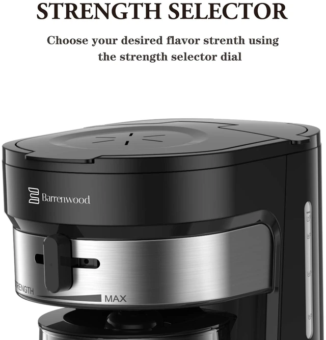 Alt view image 3 of 6 - BARRENWOOD Ice Tea Maker with 2.5QT Cold Brew Coffee & Iced Tea Pitcher, Strength Selector, Reusable Filter for Lemonade, Fruit Infused Water (Black)