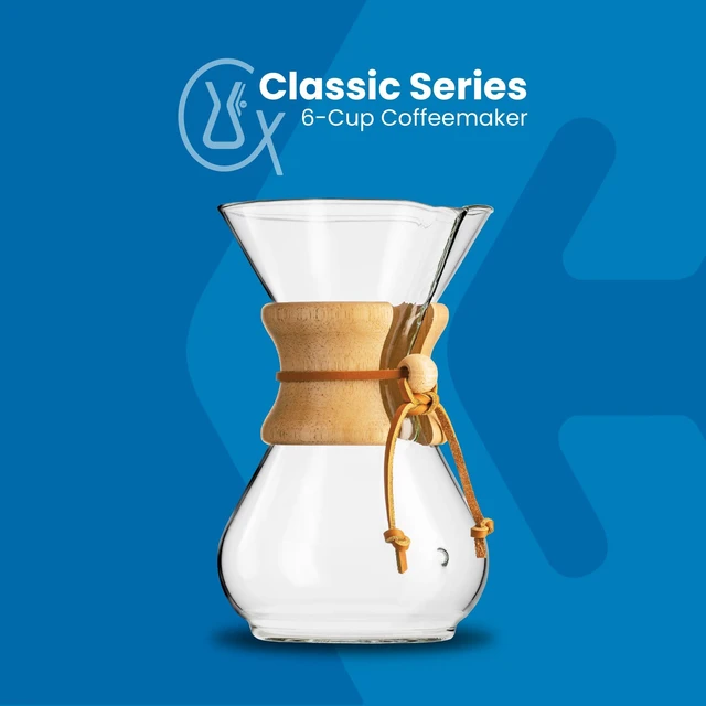 Alt view image 2 of 7 - CHEMEX Bundle - 6-Cup Classic Series - 100 ct Square Filters - Exclusive Packaging