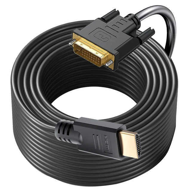 Alt view image 3 of 6 - YOTETION 60FT HDMI to DVI Adapter, High-Speed Gold-Plated Plug and Play Bi-Directional 1080p, Cable for Television/Monitor/Video Card/Graphics Card