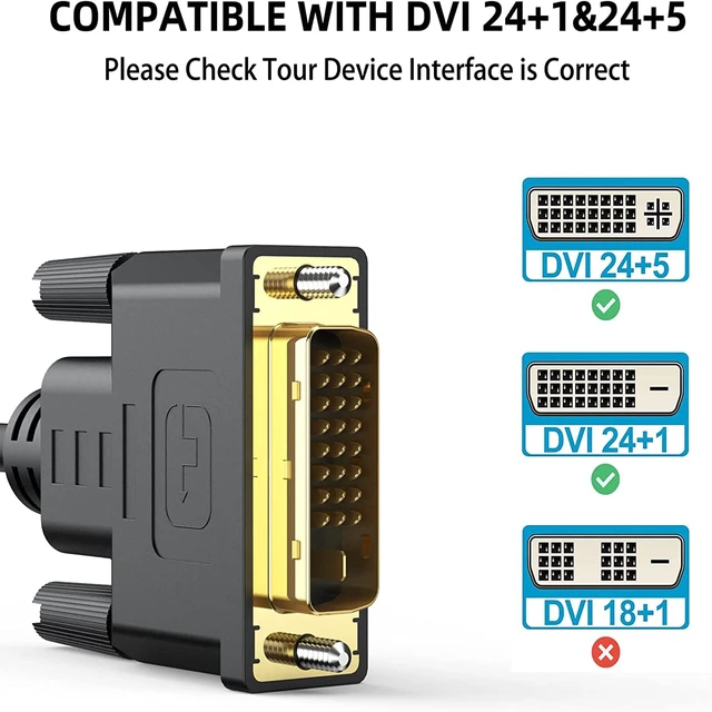 Alt view image 4 of 6 - YOTETION 60FT HDMI to DVI Adapter, High-Speed Gold-Plated Plug and Play Bi-Directional 1080p, Cable for Television/Monitor/Video Card/Graphics Card