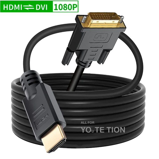 Alt view image 5 of 6 - YOTETION 60FT HDMI to DVI Adapter, High-Speed Gold-Plated Plug and Play Bi-Directional 1080p, Cable for Television/Monitor/Video Card/Graphics Card
