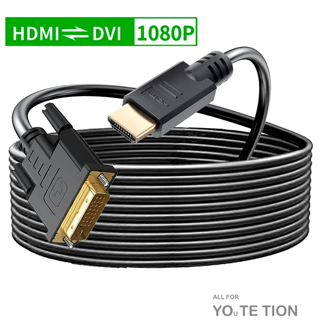 Alt view image 6 of 6 - YOTETION 60FT HDMI to DVI Adapter, High-Speed Gold-Plated Plug and Play Bi-Directional 1080p, Cable for Television/Monitor/Video Card/Graphics Card
