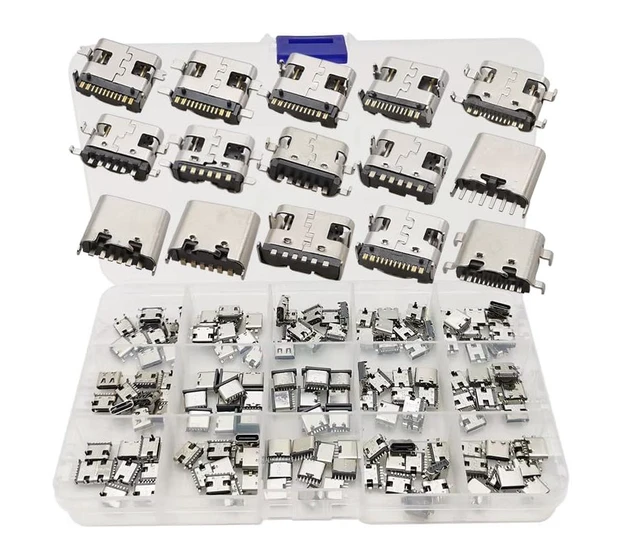 Alt view image 3 of 7 - JSZAAHZ 150Pcs USB Type C Female Socket 6Pin 16Pin Port Connector Type-C USB 3.1 Charging Dock Connectors PCB Soldering Digital Product DIY Repair Type C Jack Charger Adapter for Phone