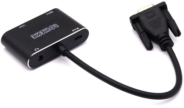 Alt view image 6 of 7 - LOKEKE VGA to HDMI VGA, VGA to HDMI VGA Adapter with Audio Cable and USB Cable for Computer, Desktop, Laptop, PC, Monitor, Projector, HDTV
