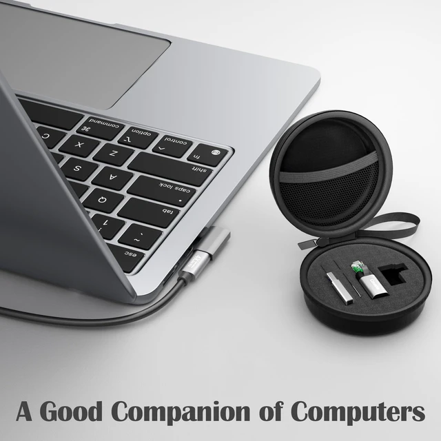 Alt view image 7 of 7 - USB Travel Adapter 6-in-1, for Internet/Data/Charging/Video, Includes: USB-C to RJ45 Adapter, Type-C 3.1 Cable, USB to USB-C Connector, USB4 Right Angle Converter, SIM Card Ejector Tool, Storage Box