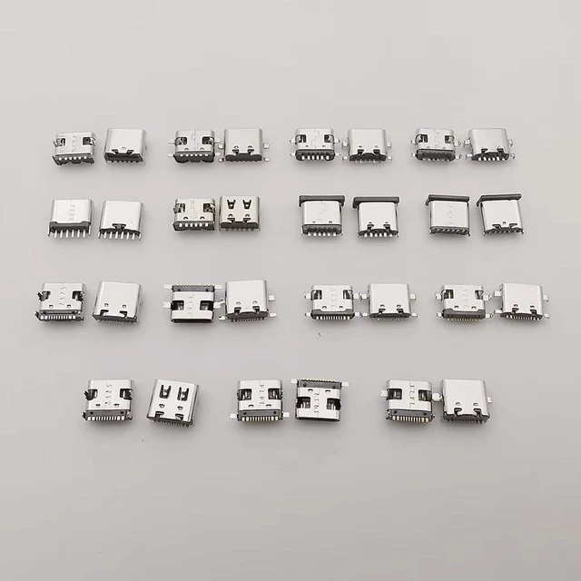 Alt view image 5 of 7 - JSZAAHZ 150Pcs USB Type C Female Socket 6Pin 16Pin Port Connector Type-C USB 3.1 Charging Dock Connectors PCB Soldering Digital Product DIY Repair Type C Jack Charger Adapter for Phone