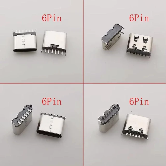 Alt view image 6 of 7 - JSZAAHZ 150Pcs USB Type C Female Socket 6Pin 16Pin Port Connector Type-C USB 3.1 Charging Dock Connectors PCB Soldering Digital Product DIY Repair Type C Jack Charger Adapter for Phone