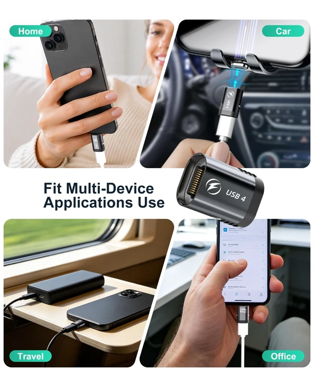 Alt view image 7 of 7 - 240W USB C Magnetic Female Adapter to HanCenDa 24Pin USB C Male Connector | For iPhone 17/16/15/Laptop/Steam Deck, Support up to 40Gbps Data Transfer and 8K@60Hz Video, Compatible with Thunderbolt 4/3