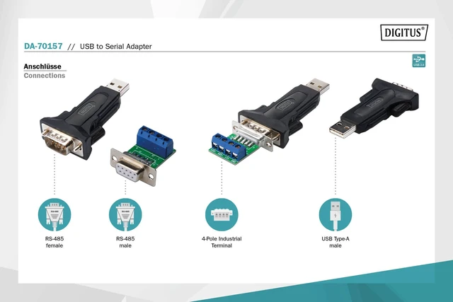 Alt view image 2 of 7 - Digitus USB to Serial Adapter, USB 2.0