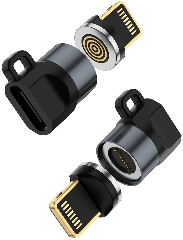 Main image of Magnetic USB C to Lightning Adapter 2 Pack, Data Sync Only Connector | Strong Magnetic Lightning Adapter for iPhone 14 Pro Max, iPad, AirPods; Fast Charging, Data Sync Only, Not for Audio/OTG