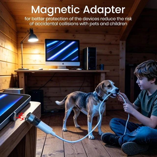 Alt view image 2 of 7 - Magnetic USB C to Lightning Adapter 2 Pack, Data Sync Only Connector | Strong Magnetic Lightning Adapter for iPhone 14 Pro Max, iPad, AirPods; Fast Charging, Data Sync Only, Not for Audio/OTG