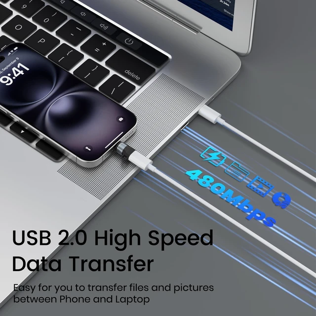 Alt view image 5 of 7 - Magnetic USB C to Lightning Adapter 2 Pack, Data Sync Only Connector | Strong Magnetic Lightning Adapter for iPhone 14 Pro Max, iPad, AirPods; Fast Charging, Data Sync Only, Not for Audio/OTG