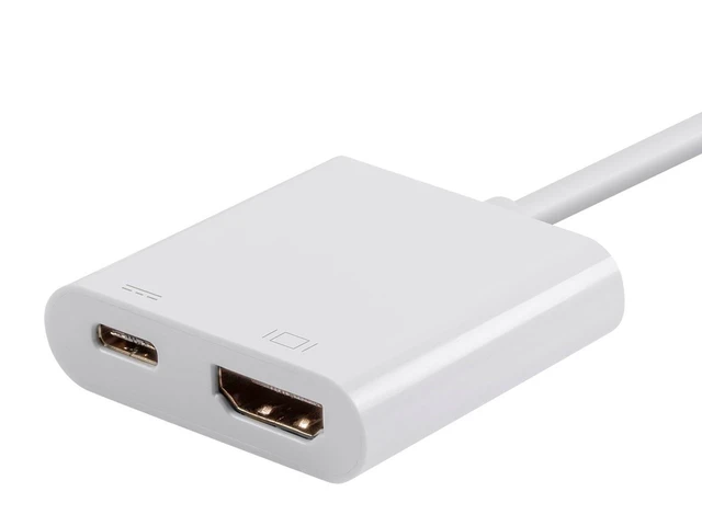 Alt view image 3 of 5 - Monoprice USB-C Multiport Adapter - HDMI and USB-C Ports, Mirror Display, Up To 1080p @ 60hz, White - Select Series