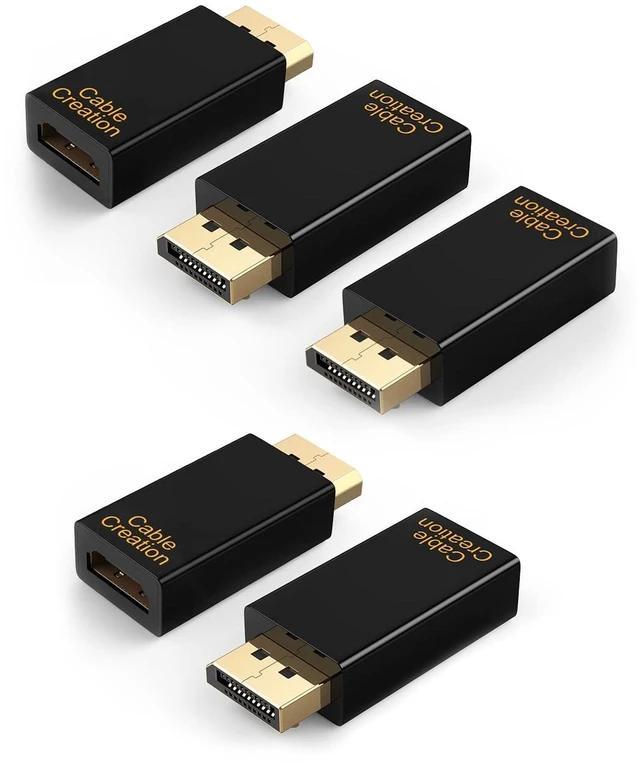 Main image of CableCreation Active DisplayPort to HDMI Adapter 5 Pack, 1080P DP to HDMI | Gold Plated Male to Female 1.3V, Uni-Directional Display Port to HDMI Adapter