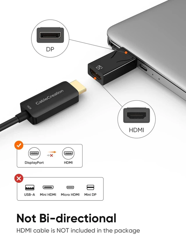 Alt view image 3 of 7 - CableCreation Active DisplayPort to HDMI Adapter 5 Pack, 1080P DP to HDMI | Gold Plated Male to Female 1.3V, Uni-Directional Display Port to HDMI Adapter