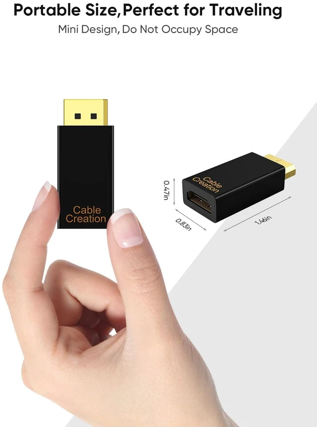 Alt view image 7 of 7 - CableCreation Active DisplayPort to HDMI Adapter 5 Pack, 1080P DP to HDMI | Gold Plated Male to Female 1.3V, Uni-Directional Display Port to HDMI Adapter