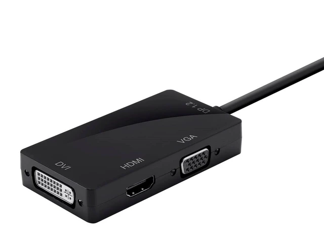 Alt view image 3 of 4 - Monoprice DisplayPort 1.2A to 4K HDMI, Dual Link DVI, and VGA Passive Adapter, Black (112802)