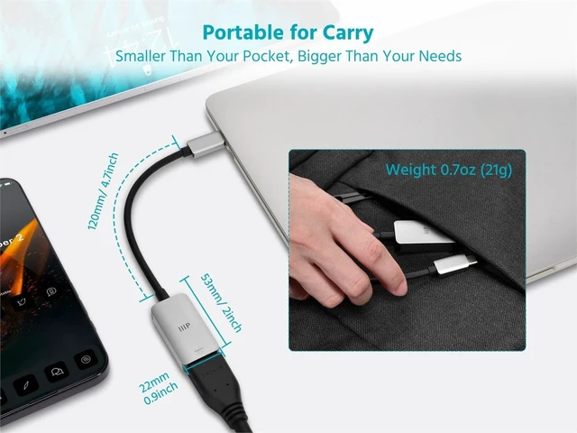 Alt view image 4 of 6 - Monoprice USBC to 8K60 HDMI 2.1 Adapter Ultra HD Display Solution Compatible with MacBook Pro/Air, iPad, iPhone 15/16, for Creators, Gamers, and Professionals