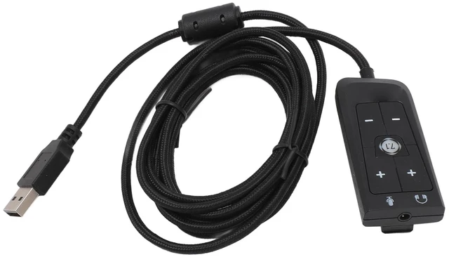 Alt view image 7 of 7 - USB Sound USB to 3.5mm Jack Audio Adapter, USB Sound Card USB to 3.5mm Jack Audio Adapter, USB Adapter for HyperX Cloud II, for PS5, for Series X S, for One