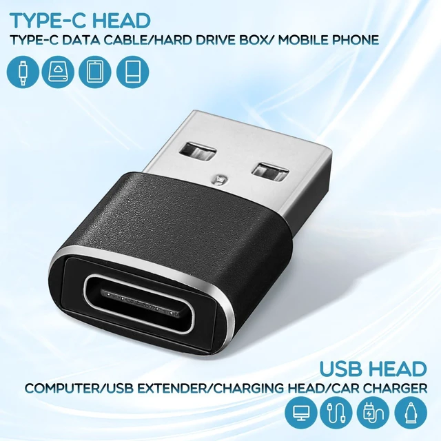 Alt view image 2 of 7 - Handepo 30 Pieces USB to USB C Adapter Type C Female to A Male Charger Converter Adapter Female Type C Converter for Phone Laptop Earphone Watch Power Bank Car Charger, Black