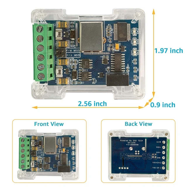 Alt view image 3 of 6 - DSD TECH SH-U11H Isolated USB to RS485 RS422 Adapter for Industry