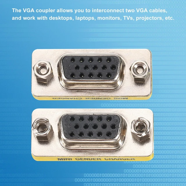 Alt view image 4 of 4 - MECCANIXITY 10pcs VGA Coupler VGA Gender Changer Connector 15 Pin | Female to Female VGA Adapter Conversion for Cable Extender