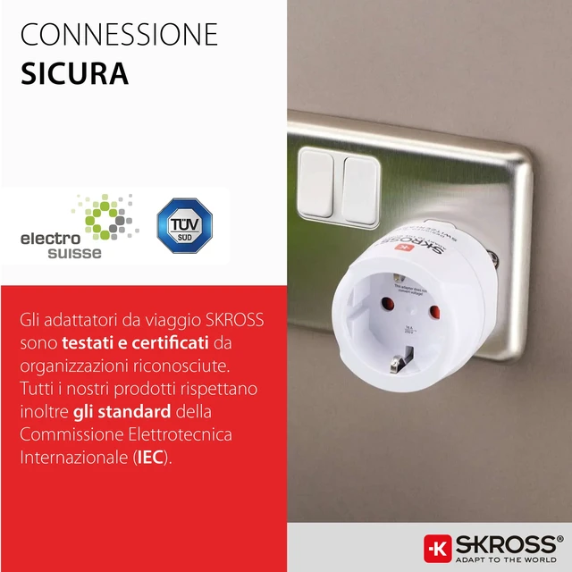 Alt view image 3 of 5 - SKROSS Country Travel Adapter - Europe to UK