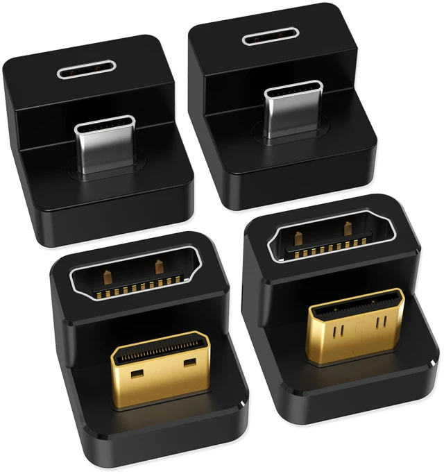 Main image of AGVEE 180 Degree USB-C to C Adapter and U-Shaped Mini HDMI to HDMI Converter