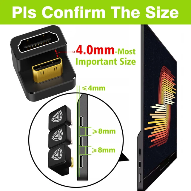 Alt view image 4 of 7 - AGVEE 180 Degree USB-C to C Adapter and U-Shaped Mini HDMI to HDMI Converter