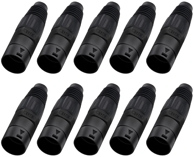 Main image of 10PCS RJ45 Ethercon Cable Connector,Waterproof RJ45 Mount Coupler | Metal Shielded RJ45 Ethercon Protective Cover, Sturdy die-cast housing,Fits Cat6a, Cat6, Cat5e and Cat5 Ethernet Cables
