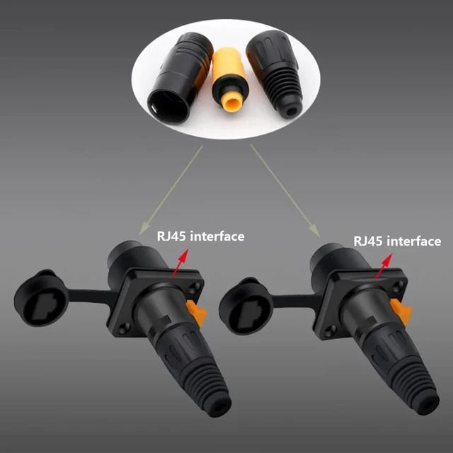 Alt view image 7 of 7 - 10PCS RJ45 Ethercon Cable Connector,Waterproof RJ45 Mount Coupler | Metal Shielded RJ45 Ethercon Protective Cover, Sturdy die-cast housing,Fits Cat6a, Cat6, Cat5e and Cat5 Ethernet Cables