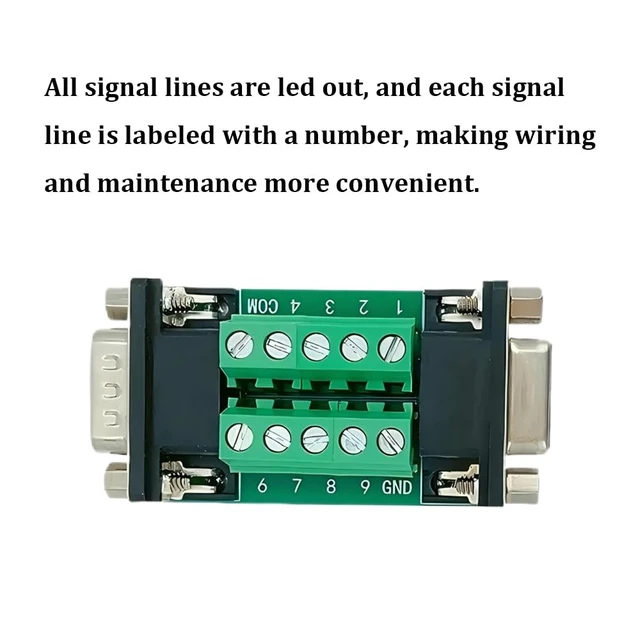 Alt view image 4 of 7 - 2PCS RS232 DB9 Female and Male Connector in One Breakout Board | D-SUB Serial to 9 Pin Port Terminal Adapter Module, Includes EVA Insulating Adhesive, Clear Labels, No Welding Required