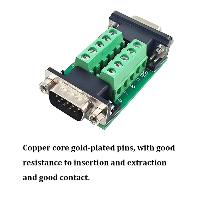 Alt view image 5 of 7 - 2PCS RS232 DB9 Female and Male Connector in One Breakout Board | D-SUB Serial to 9 Pin Port Terminal Adapter Module, Includes EVA Insulating Adhesive, Clear Labels, No Welding Required