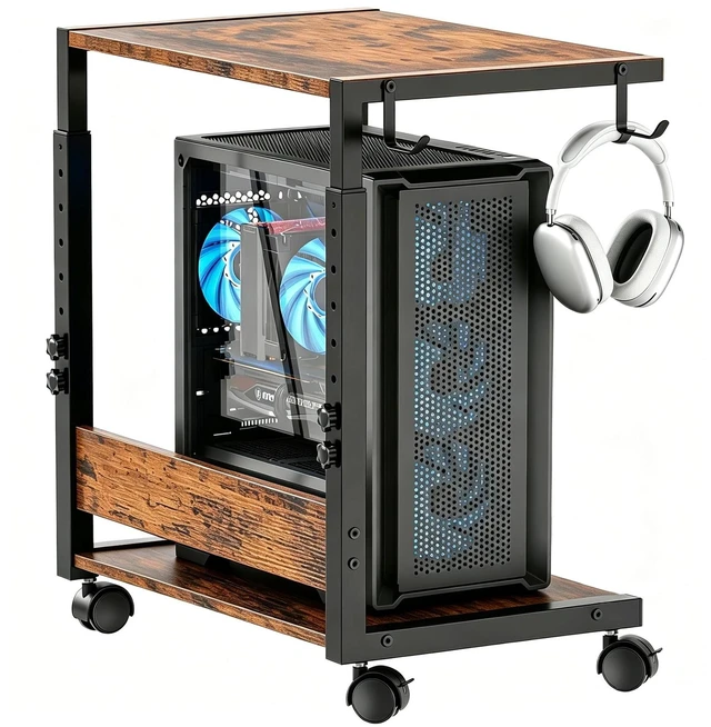 Main image of Smoproper Computer Tower Stand Height-Adjustable PC Stand | PC Tower Stand PC Holder Cpu Stand Computer Cart Rolling Computer Cart