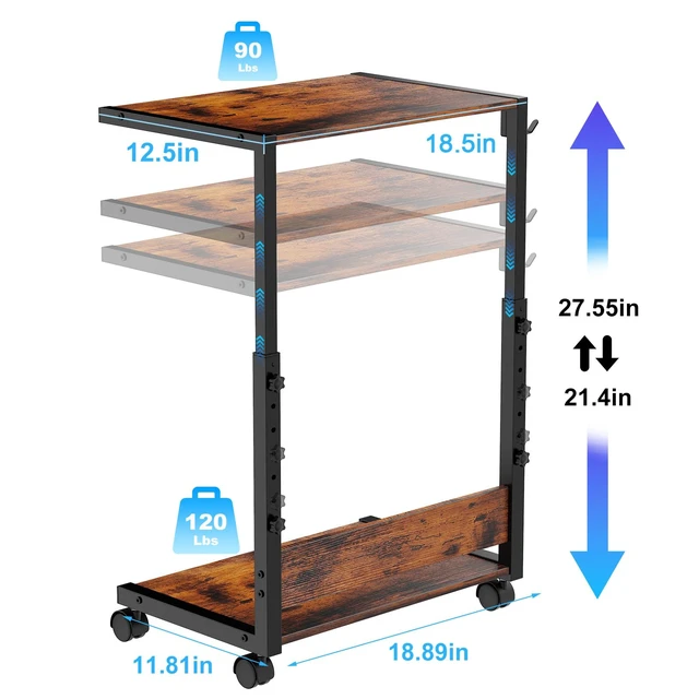 Alt view image 3 of 7 - Smoproper Computer Tower Stand Height-Adjustable PC Stand | PC Tower Stand PC Holder Cpu Stand Computer Cart Rolling Computer Cart