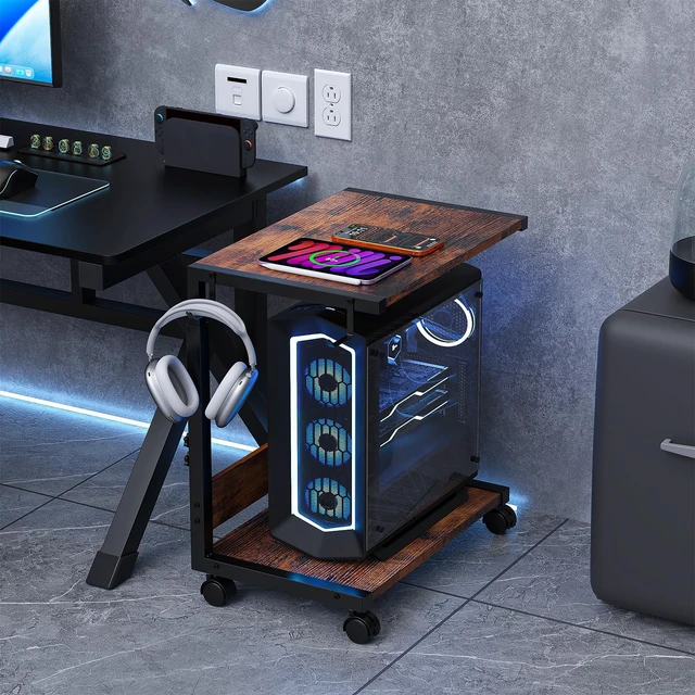 Alt view image 4 of 7 - Smoproper Computer Tower Stand Height-Adjustable PC Stand | PC Tower Stand PC Holder Cpu Stand Computer Cart Rolling Computer Cart
