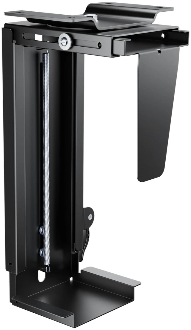 Main image of PEGZONE Under Desk PC Mount Adjustable 3.5-8" Computer Tower Holder | CPU Mount Under Desk with Locking Handle, 360 Degree SwivelAdjustable Height and Width,Black