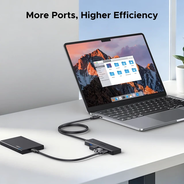 Alt view image 6 of 7 - UGREEN USB C Hub, 4 Ports USB A Splitter Ultra-Slim USB Expander, 3.3 ft | 5Gbps Data Transfer for Mouse, Keyboard, Flash Drive, U Disk, Printer Compatible with Laptop, Desktop PC, Xbox, PS5, and More