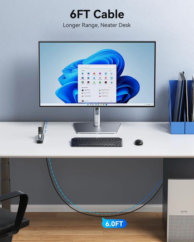 Alt view image 3 of 7 - Yottamaster 6FT 7-Port USB 3.0 Hub Multiport Adapter for PC, Laptop | High-Speed 5Gbps USB Splitter with LEDs, Aluminium USB Extender Hub, USB Hub Long Cable for PC, Desktop, Laptop,Flash Drive