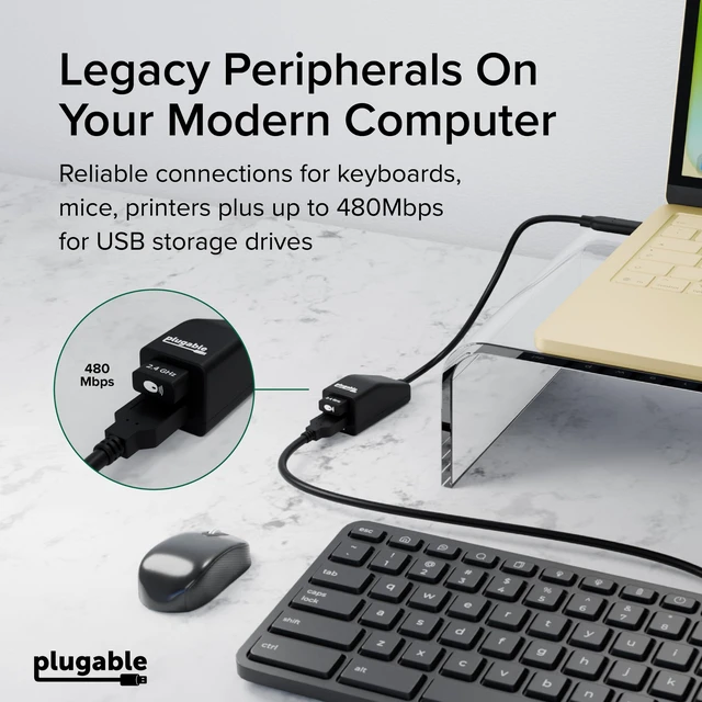 Alt view image 5 of 7 - Plugable USB-C to Dual USB-A 2.0 Splitter, 2-Port Hub for USB-C Laptops | Keyboard, Mouse, Flash Drive, 480Mbps Data-Only, Plug-and-Play, 30cm Cable for Mac, Windows, ChromeOS, Linux (USBC-2PORT)