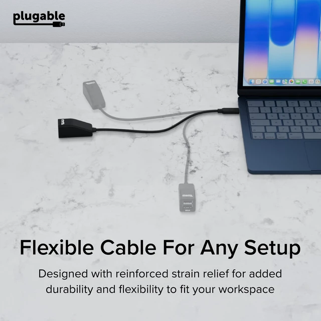 Alt view image 6 of 7 - Plugable USB-C to Dual USB-A 2.0 Splitter, 2-Port Hub for USB-C Laptops | Keyboard, Mouse, Flash Drive, 480Mbps Data-Only, Plug-and-Play, 30cm Cable for Mac, Windows, ChromeOS, Linux (USBC-2PORT)